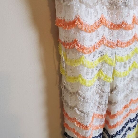 Trina Turk Multicolor Scallop Fringe Lace Heights Dress Size 10 - Picture 5 of 9